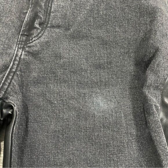 Abercrombie Half denim half leather split jeans - Picture 2 of 8
